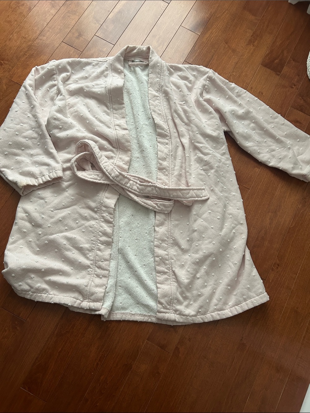 Light Pink Women’s Quilted Robe with Belt